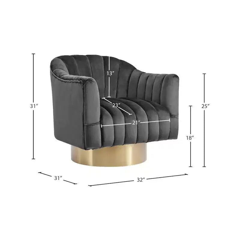 Fauteuil Farrah en velours gris