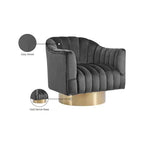 Fauteuil Farrah en velours gris