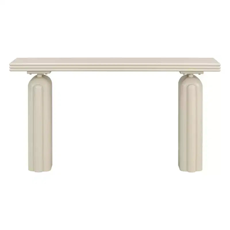 Console en placage d'acacia chic, élégante et luxueuse