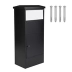Extra Large Anti-Theft Parcel Drop Box - Galvanized Steel, Lockable with Code Lock, Secure Outdoor Mailbox for Porch or Curbside - Black or White